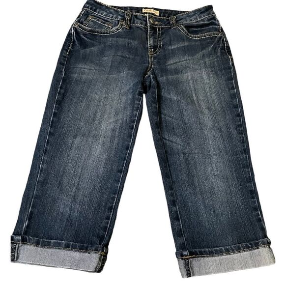 Earl Jean Cropped Denim Jeans with Embellished Pockets, Size 4 - Picture 2 of 5